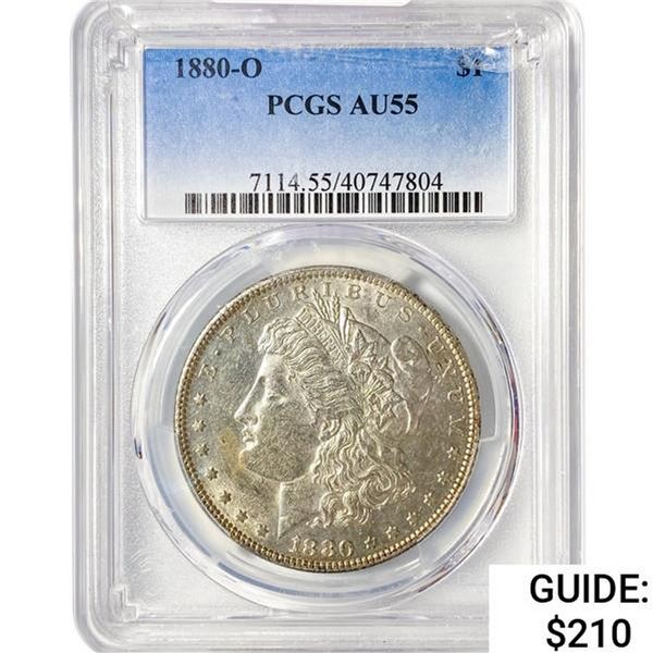 1880-O Morgan Silver Dollar PCGS AU55