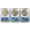 Image 2 : 1974 Set [3] Eisenhower Silver Dollars NGC MS65
