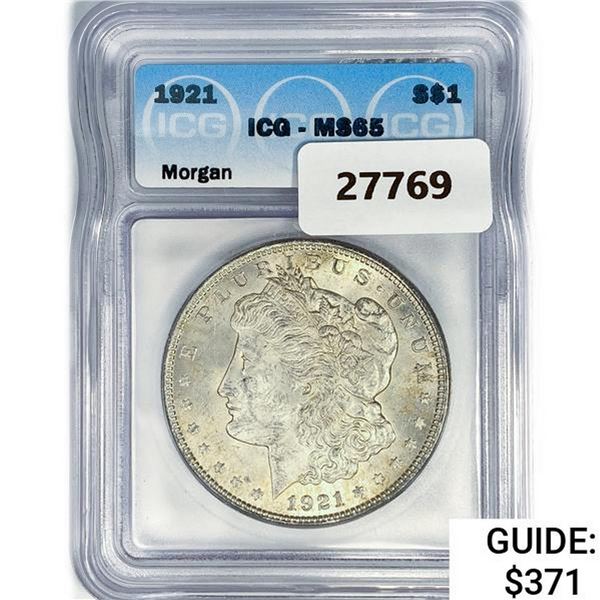 1921 Morgan Silver Dollar ICG MS65