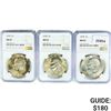 Image 1 : 1974 Set [3] Eisenhower Silver Dollars NGC MS65