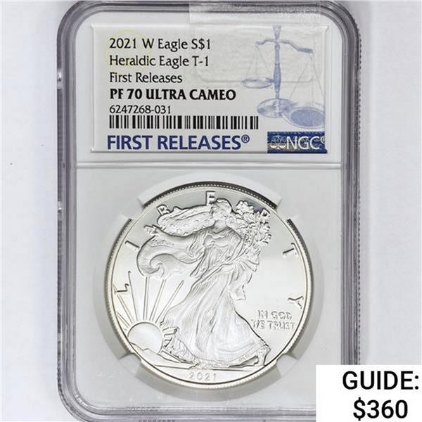 2021-W American 1oz Silver Eagle NH PF70 UC 1st Re