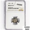 Image 1 : 1951 Roosevelt Dime NGC MS67+ FT