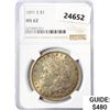 Image 1 : 1891-S Morgan Silver Dollar NGC MS62