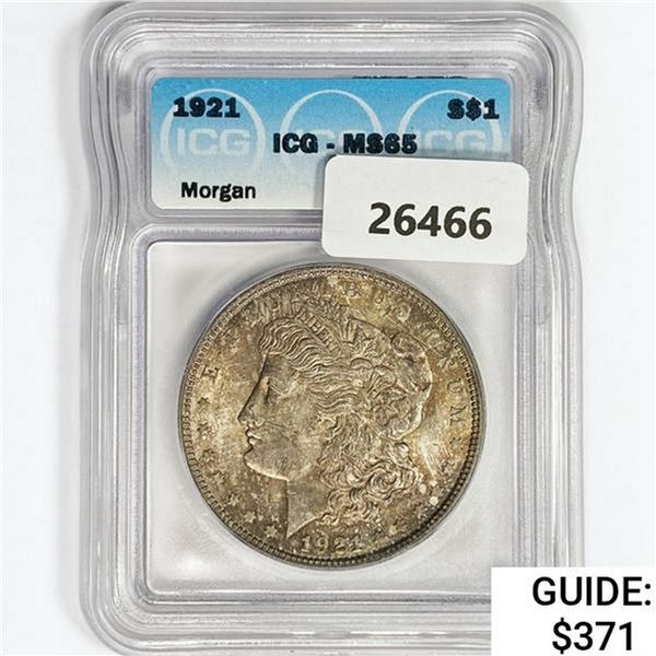 1921 Morgan Silver Dollar ICG MS65