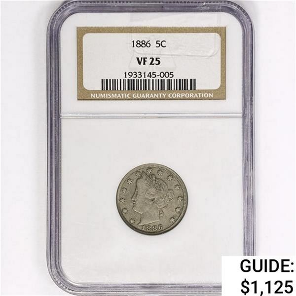 1886 Liberty Victory Nickel NGC VF25