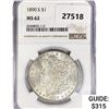 Image 1 : 1890-S Morgan Silver Dollar NGC MS62