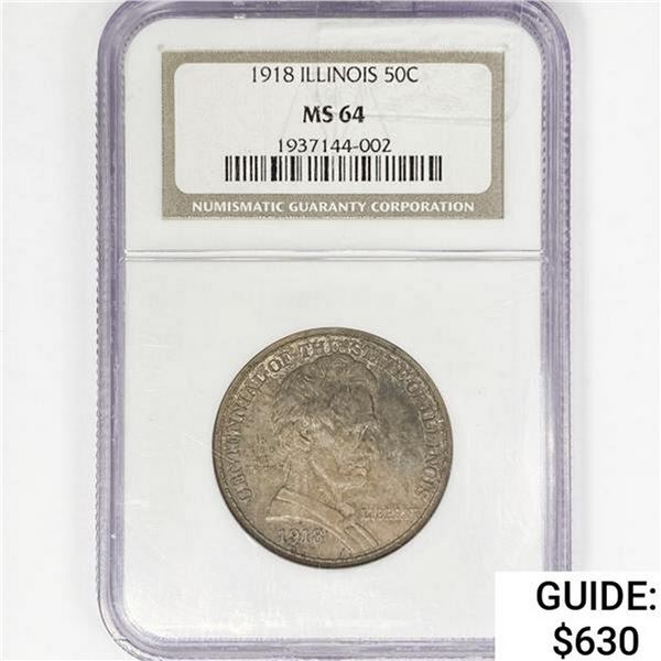 1918 Illinois Half Dollar NGC MS64