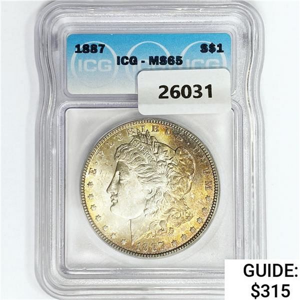 1887 Morgan Silver Dollar ICG MS65