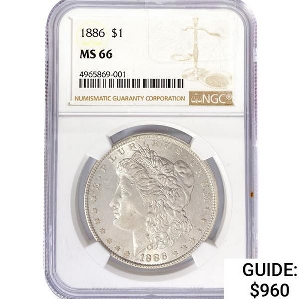 1886 Morgan Silver Dollar NGC MS66