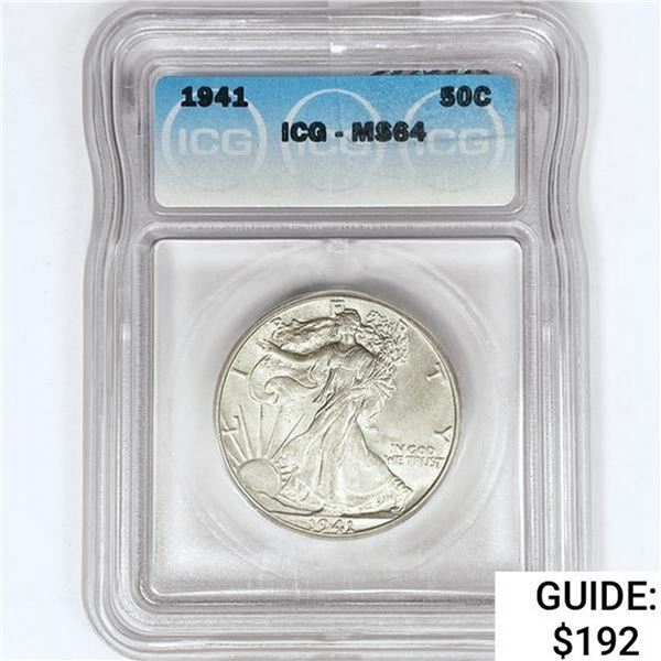 1941 Walking Liberty Half Dollar ICG MS64