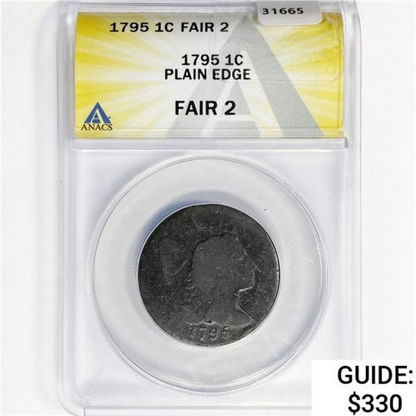 1795 Large Cent ANACS FAIR2 Plain Edge