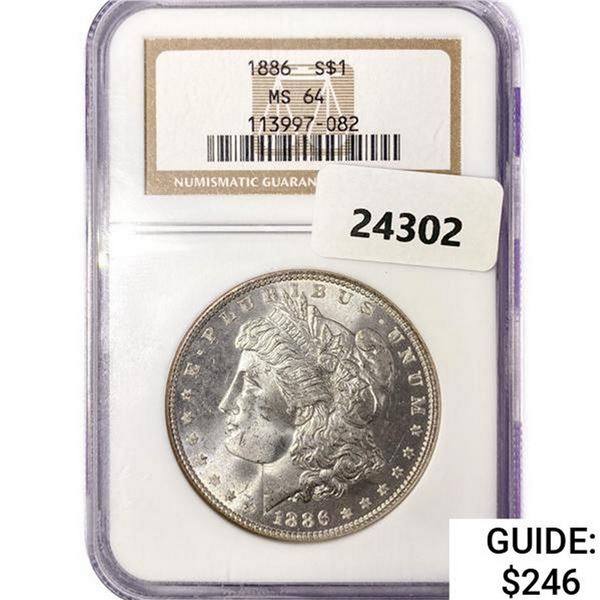 1886 Morgan Silver Dollar NGC MS64