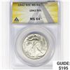 Image 1 : 1942 Walking Liberty Half Dollar ANACS MS64