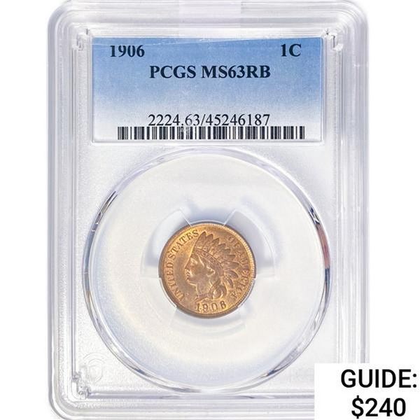 1906 Indian Head Cent PCGS MS63 RB