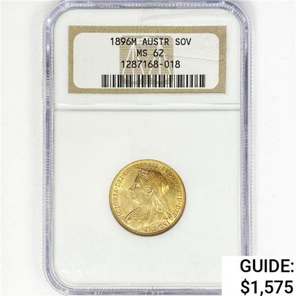 1896M GB AUSTR .24oz gold SOV NGC MS62