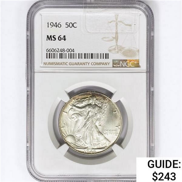 1946 Walking Liberty Half Dollar NGC MS64