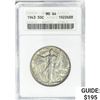 Image 1 : 1943 Walking Liberty Half Dollar ANACS MA64