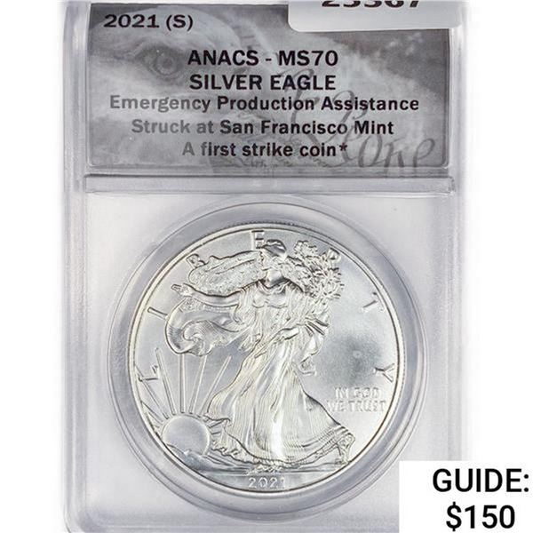 2021[S] American Silver Eagle ANACS MS70 1st Strik