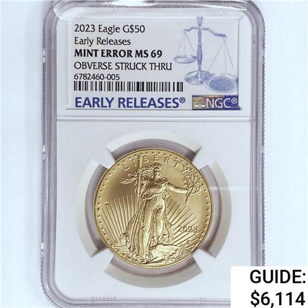 2023 $50 1oz AGE NGC MS69 Struck Thru