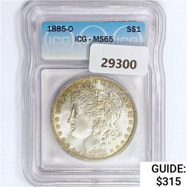 1885-O Morgan Silver Dollar ICG MS65