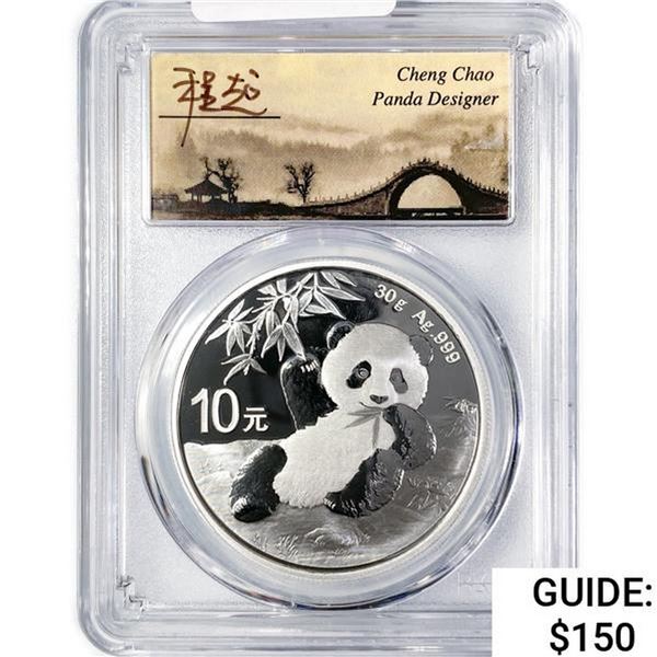 2020 10 Yn China Panda Silver PCGS MS70 1st Day