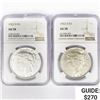Image 1 : [2] 1922-D Peace Silver Dollars NGC AU58