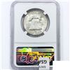 Image 2 : 1953-S Franklin Half Dollar NGC MS66