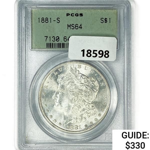 1881-S Morgan Silver Dollar PCGS MS64