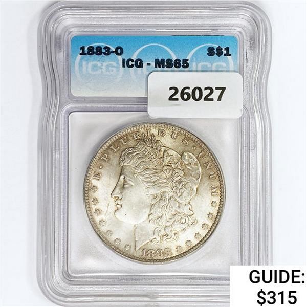 1883-O Morgan Silver Dollar ICG MS65