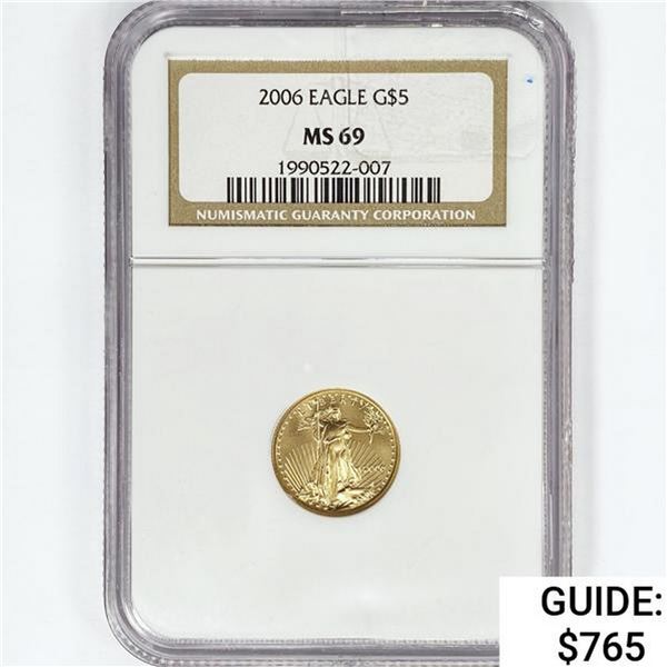 2006 $5 1/10oz American Gold Eagle NGC MS69