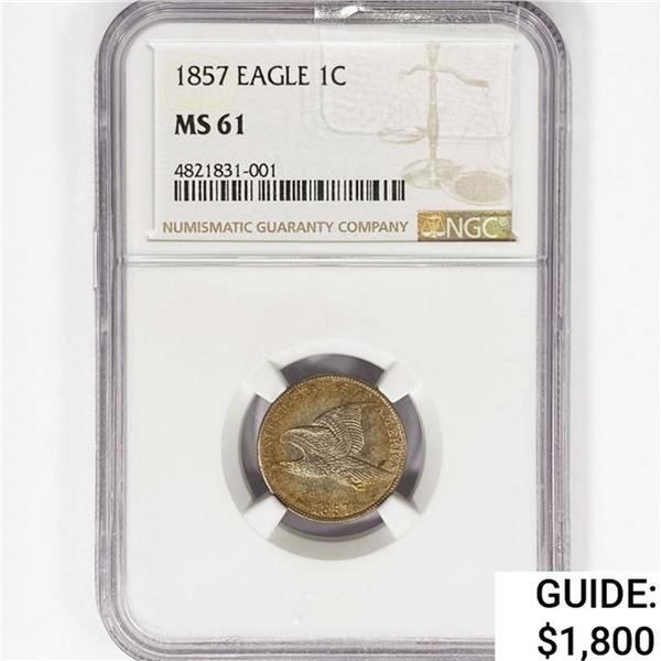 1857 Flying Eagle Cent NGC MS61