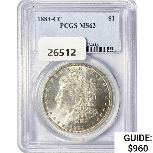 1884-CC Morgan Silver Dollar PCGS MS63