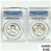 Image 1 : 1954-D Set [2] Franklin Half Dollar PCGS MS64 FBL
