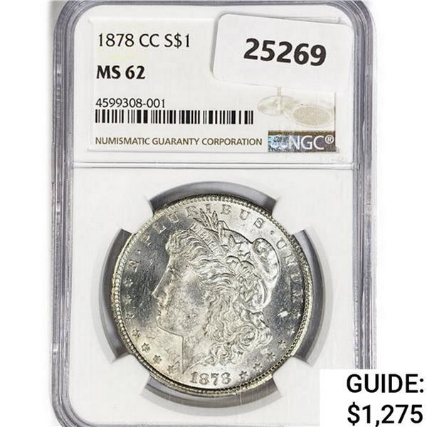 1878-CC Morgan Silver Dollar NGC MS62