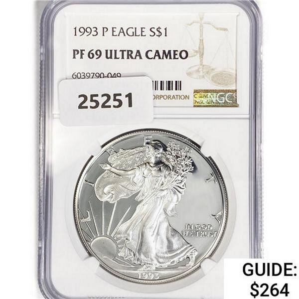 1993-P American Silver Eagle NGC PF69 UC