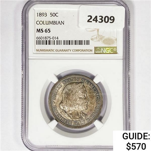 1893 Columbia Half Dollar NGC MS65