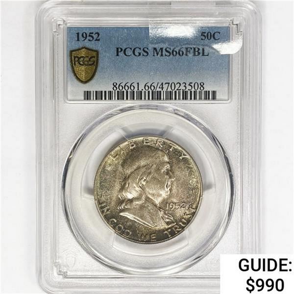 1952 Franklin Half Dollar PCGS MS66 FBL