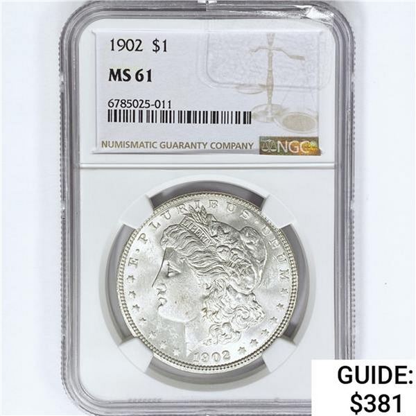 1902 Morgan Silver Dollar NGC MS61