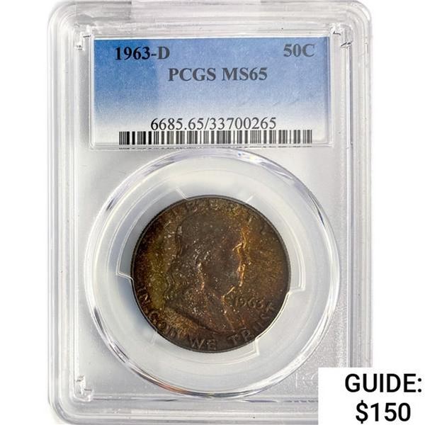 1963-D Franklin Half Dollar PCGS MS65