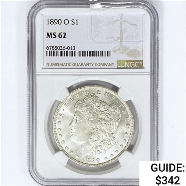1890-O Morgan Silver Dollar NGC MS62