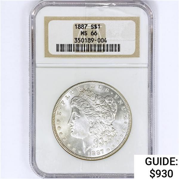1887 Morgan Silver Dollar NGC MS66