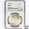 Image 1 : 1881-S Morgan Silver Dollar NGC MS66