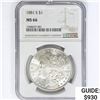 Image 1 : 1881-S Morgan Silver Dollar NGC MS66