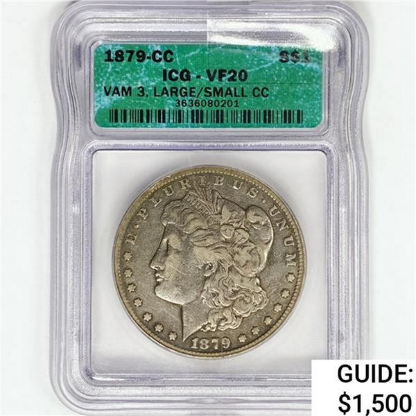 1879-CC Morgan Silver Dollar ICG VF20