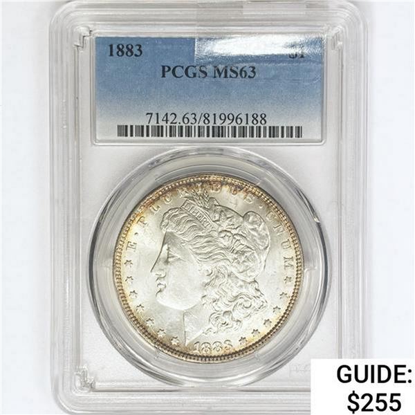 1883 Morgan Silver Dollar PCGS MS63