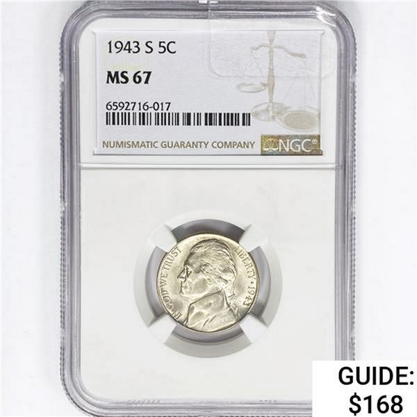 1943-S Jefferson Nickel NGC MS67