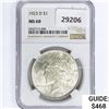 Image 1 : 1923-D Silver Peace Dollar NGC MS60