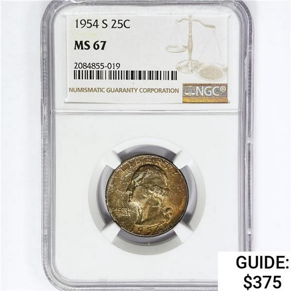 1954-S Washington Silver Quarter NGC MS67