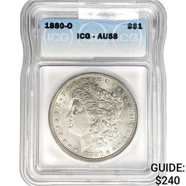 1880-O Morgan Silver Dollar ICG AU58