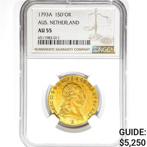 1793A Netherland .33oz. Gold Souverain D'or NGC AU